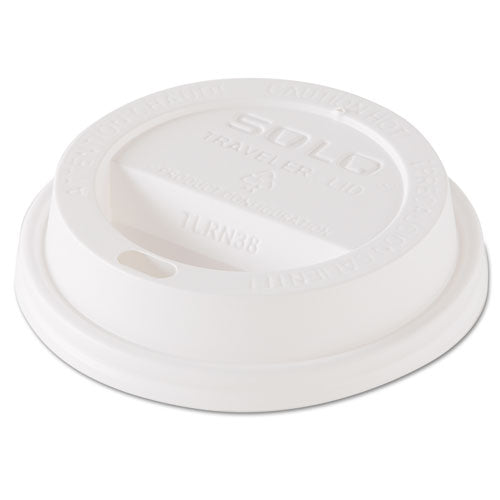 Traveler Dome Hot Cup Tapa, se adapta a vasos de 8 oz, blanco, 100/paquete, 10 paquetes/cartón