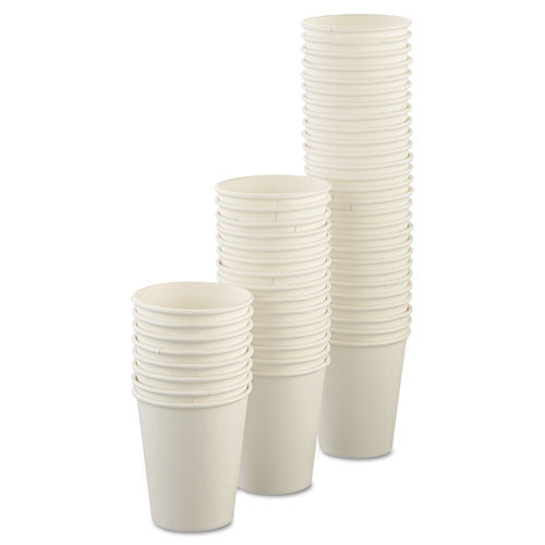 Vasos de papel sin recubrimiento, bebida caliente, 8 oz, blanco, 1,000/cartón