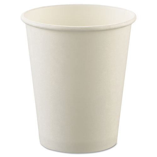 Vasos de papel sin recubrimiento, bebida caliente, 8 oz, blanco, 1,000/cartón