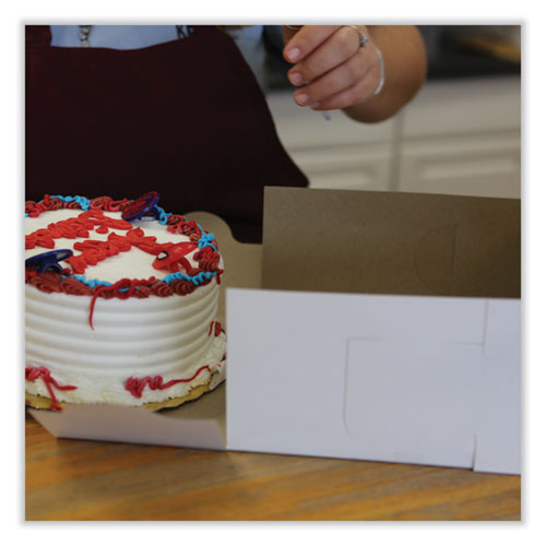 Cajas para panadería sin ventana, de una pieza, blancas, estándar, 3 x 6 x 6, blancas, papel, 250/cartón