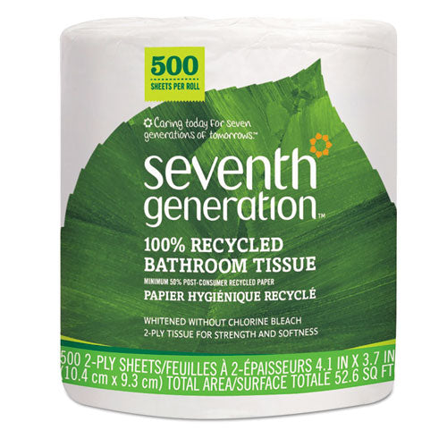 100% Recycled Bathroom Tissue, Septic Safe, 2-ply, White, 240 Sheets/roll, 12/pack