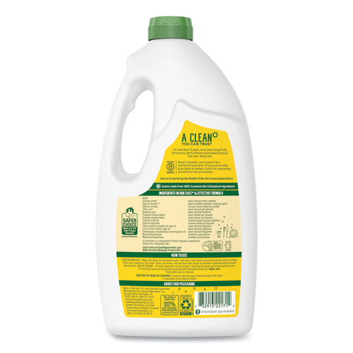 Gel para lavavajillas automático natural, limón, botella de 42 oz, 6/cartón