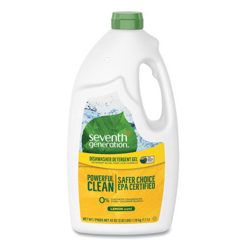 Gel para lavavajillas automático natural, limón, botella de 42 oz