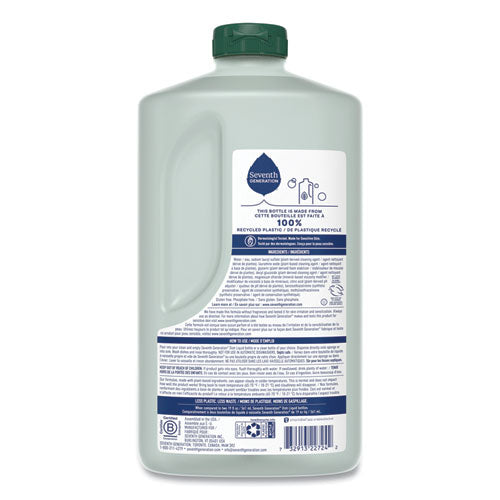 Líquido lavavajillas natural, libre y transparente, botella de 50 oz, 3/cartón