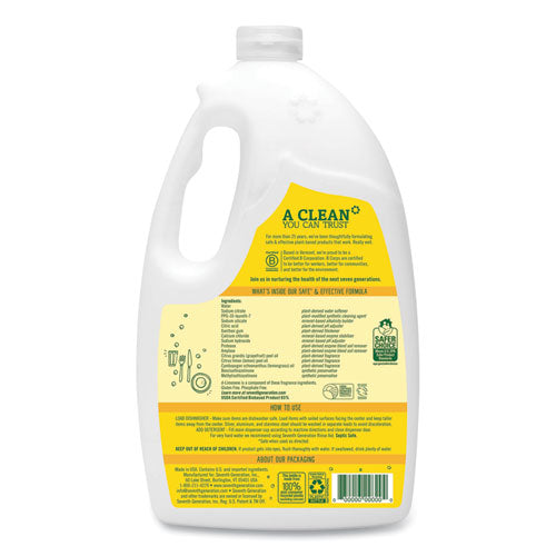 Gel para lavavajillas automático natural, limón, botella gigante de 70 oz, 6/ct