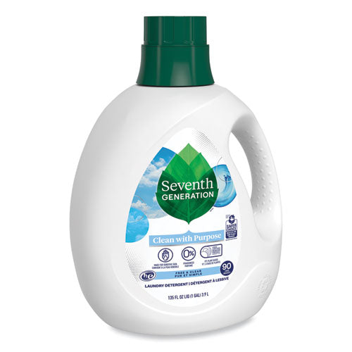 Detergente líquido natural para ropa, sin fragancia, botella de 135 oz, 4/cartón