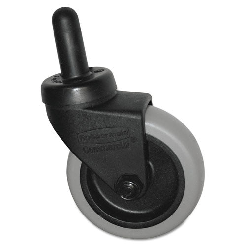 Replacement Bayonet-stem Swivel Casters, Grip Ring Stem, 3" Soft Rubber Wheel, Black