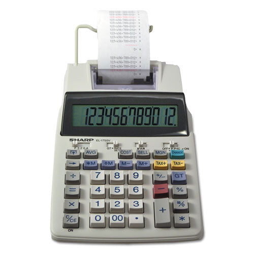 Calculadora de impresión a dos colores El-1750v, impresión en negro/rojo, 2 líneas/seg.
