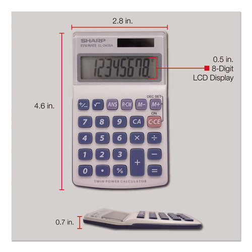 Calculadora comercial de mano El240sb, Lcd de 8 dígitos
