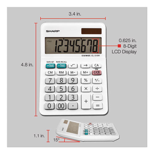 Mini calculadora de escritorio El-310wb, Lcd de 8 dígitos