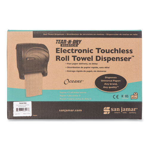 Dispensador de toallas sin contacto Tear-n-dry Essence, 11.75 x 9.13 x 14.44, perla negra