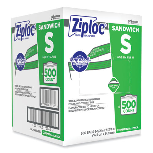 Bolsas para sándwich resellables, 1,2 mil, 6,5" x 6", transparentes, 500/caja