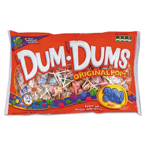 Dum-dum-pops, sabores surtidos, envueltos individualmente, caja de cartón a granel de 30 libras