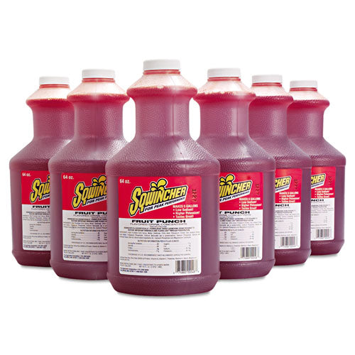 Bebida electrolítica concentrada líquida, ponche de frutas, botellas de 64 oz, 6 por caja