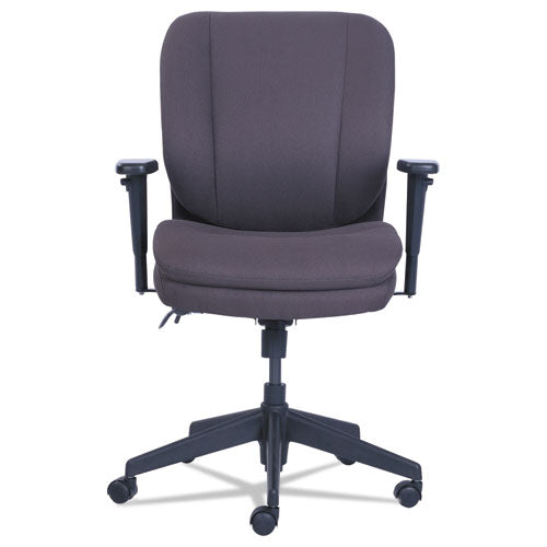 Silla de trabajo ergonómica Cosset, soporta hasta 275 lb, altura del asiento de 19.5" a 22.5", asiento/respaldo gris, base negra