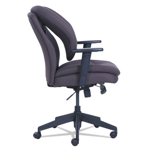 Silla de trabajo ergonómica Cosset, soporta hasta 275 lb, altura del asiento de 19.5" a 22.5", asiento/respaldo gris, base negra