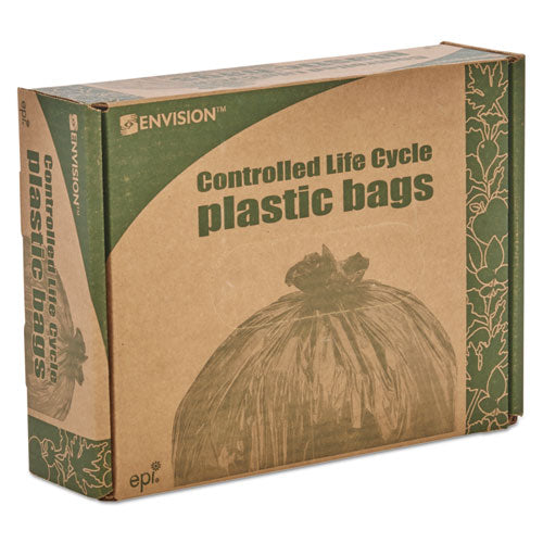 Bolsas de plástico para basura con ciclo de vida controlado, 39 gal, 1,1 mil, 33" x 44", marrón, 40/caja