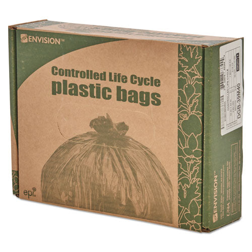 Bolsas de plástico para basura con ciclo de vida controlado, 39 gal, 1,1 mil, 33" x 44", marrón, 40/caja
