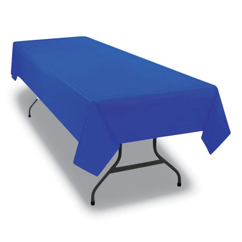 Juego de mesa Mantel rectangular, Plástico pesado, 54" X 108", Azul, 6/paquete