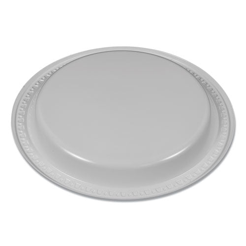 Vajilla de plástico, platos, 6" de diámetro, blanco, 125/paquete