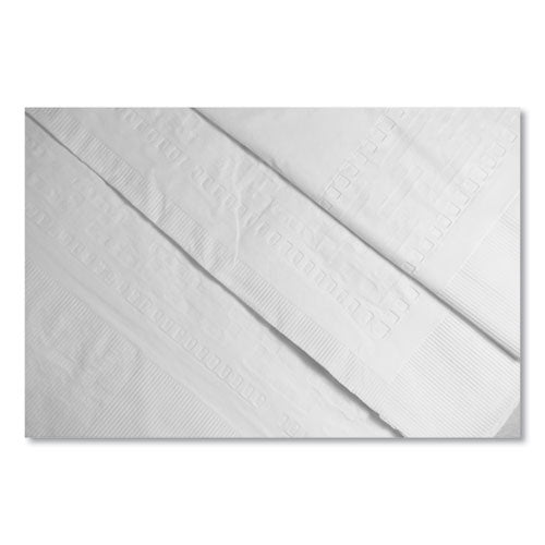 Juego de mesa Mantel de tejido de poliéster, 54" x 108", blanco, 6/paquete