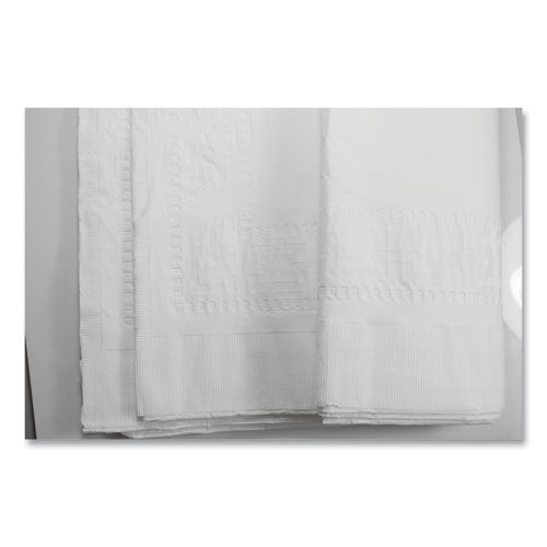 Juego de mesa Mantel de tejido de poliéster, 54" x 108", blanco, 6/paquete
