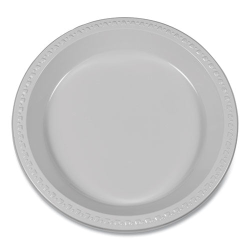 Vajilla de plástico, platos, 10.25" de diámetro, blanco, 125/paquete