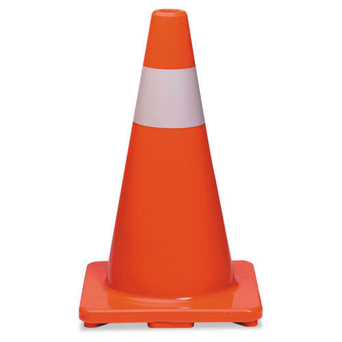 Traffic Cone, 14 X 14 X 28, Orange/silver