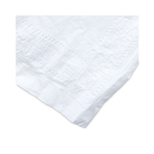Mantel de papel, papel gofrado con revestimiento de plástico, 54" x 108", blanco, 20/caja