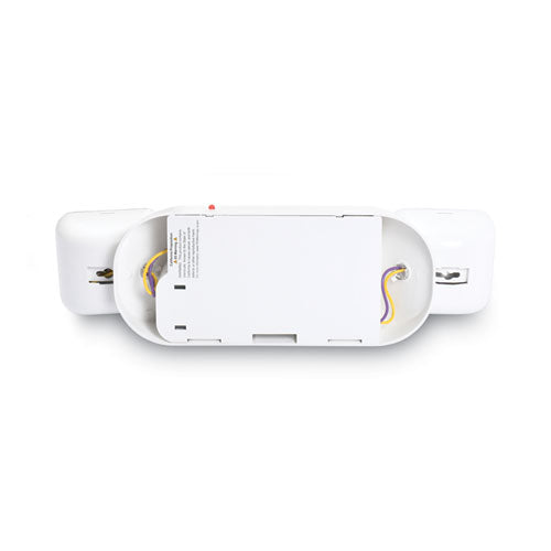 Unidad de iluminación de emergencia de doble haz con cabezal giratorio, 12,75 ancho x 4 profundidad x 5,5" alto, blanco