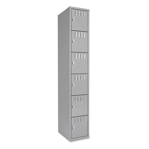 Compartimentos de caja, una sola pila, 12 de ancho x 18 de profundidad x 72 de alto, gris medio
