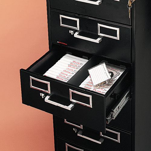 Gabinete para archivos multimedia/tarjetas con ocho cajones, negro, 15" x 28.5" x 52"