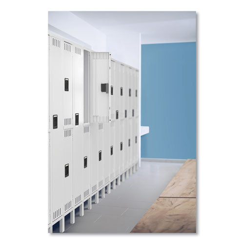 Locker de dos pisos con patas, pila simple, 12 de ancho x 18 de profundidad x 78 de alto, gris medio