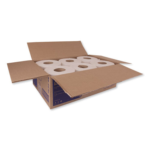 Toalla de mano de alimentación central, 2 capas, 7,6 x 11,8, blanca, 500/rollo, 6 rollos/cartón