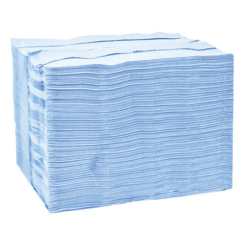Limpiador de papel industrial, 4 capas, 12,8 x 16,5, sin perfume, azul, 180/caja