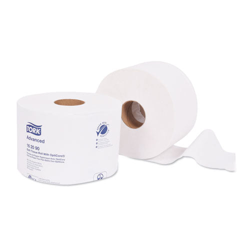 Rollo de papel higiénico avanzado con Opticore, seguro séptico, 2 capas, blanco, 865 hojas/rollo, 36/caja