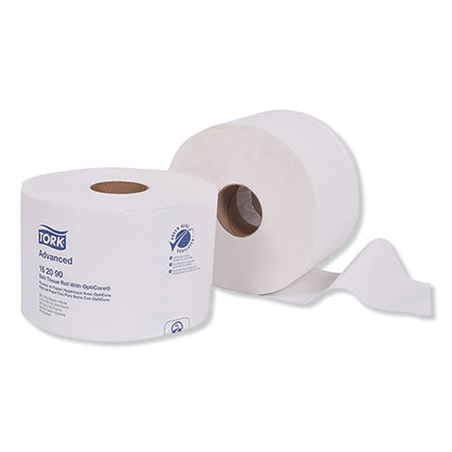 Rollo de papel higiénico avanzado con Opticore, seguro séptico, 2 capas, blanco, 865 hojas/rollo, 36/caja