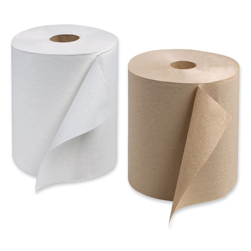 Rollo de toalla de papel básico, 1 capa, 7.68" x 1,150 pies, natural, 4 rollos/cartón