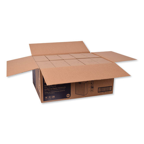 Limpiaparabrisas de papel industrial, 4 capas, 8,54 x 16,5, sin perfume, azul, 90 toallas/caja, 10 cajas/cartón