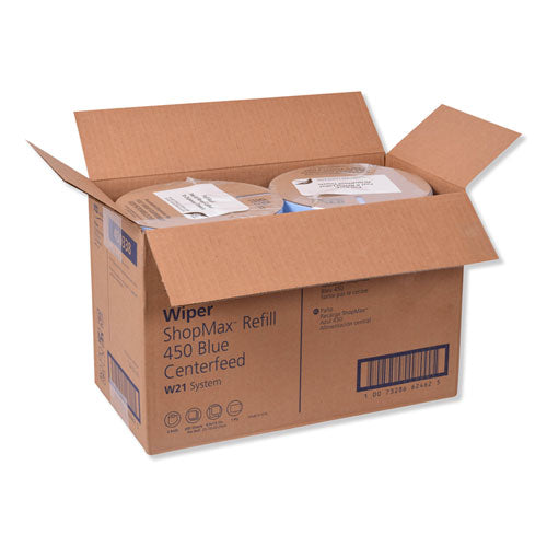 Advanced Shopmax Wiper 450, recambio de alimentación central, 9,9 x 13,1, azul, 200/rollo, 2 rollos/cartón