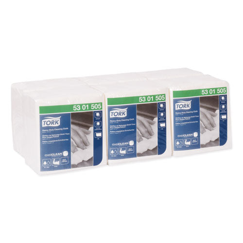 Paño de limpieza resistente, 12,6 x 13, blanco, 50/paquete, 6 paquetes/cartón