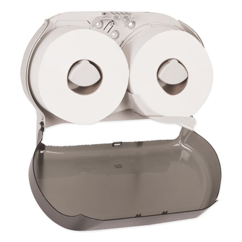 Dispensador de papel higiénico Twin Jumbo Roll, 19,29 x 5,51 x 11,83, ahumado/gris