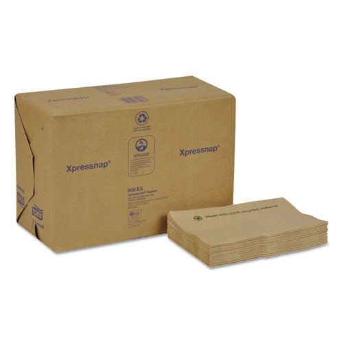 Xpressnap Interfold Servilletas para dispensador, 2 capas, en bolsa, 13 x 8,5, natural, 500/paquete, 12 paquetes/cartón