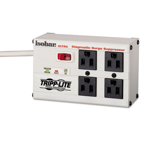 Isobar Surge Protector, 8 Ac Outlets, 25 Ft Cord, 3,840 J, Light Gray