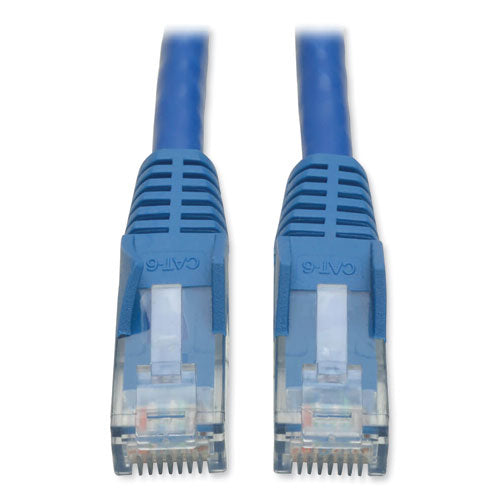 Cable de conexión moldeado Cat6 Gigabit sin enganches, 1 pie, azul
