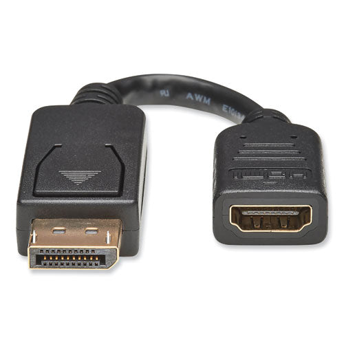 Cable adaptador Displayport a HDMI, 6", negro