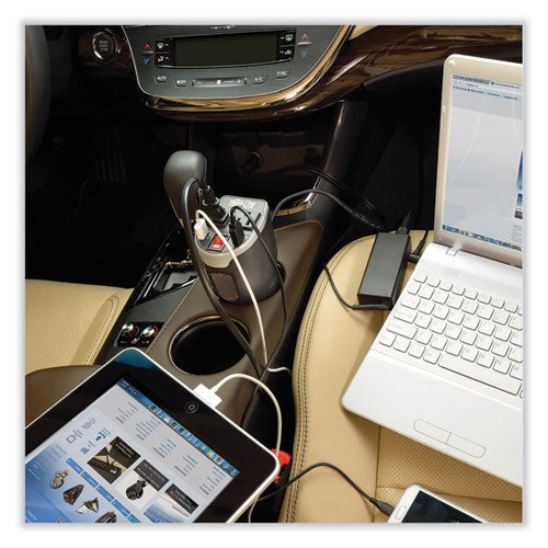 Inversor de coche ultracompacto Powerverter, 200 W, dos salidas de CA/dos puertos USB