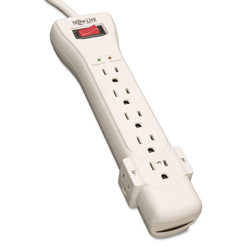 Protect It! Surge Protector, 7 Ac Outlets, 7 Ft Cord, 2,160 J, Light Gray