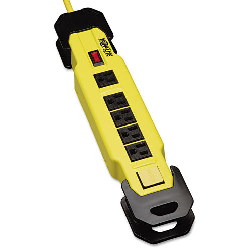 ¡Potencialo! Regleta de seguridad con enchufe Gfci, 8 salidas, cable de 12 pies, amarillo/negro