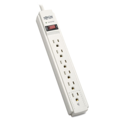 Protect It! Surge Protector, 6 Ac Outlets/2 Usb Ports, 6 Ft Cord, 990 J, Black